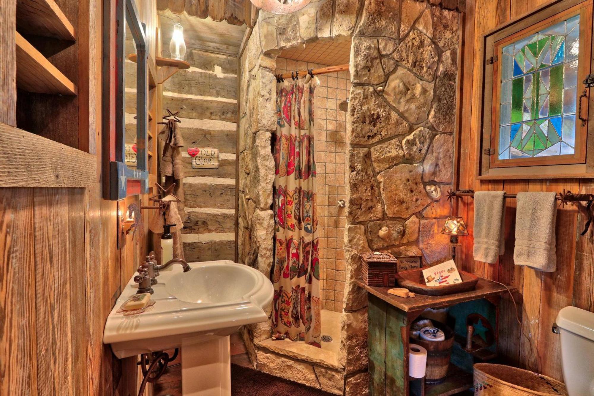 Log Cabin At Old Glory Ranch Wimberley Kültér fotó
